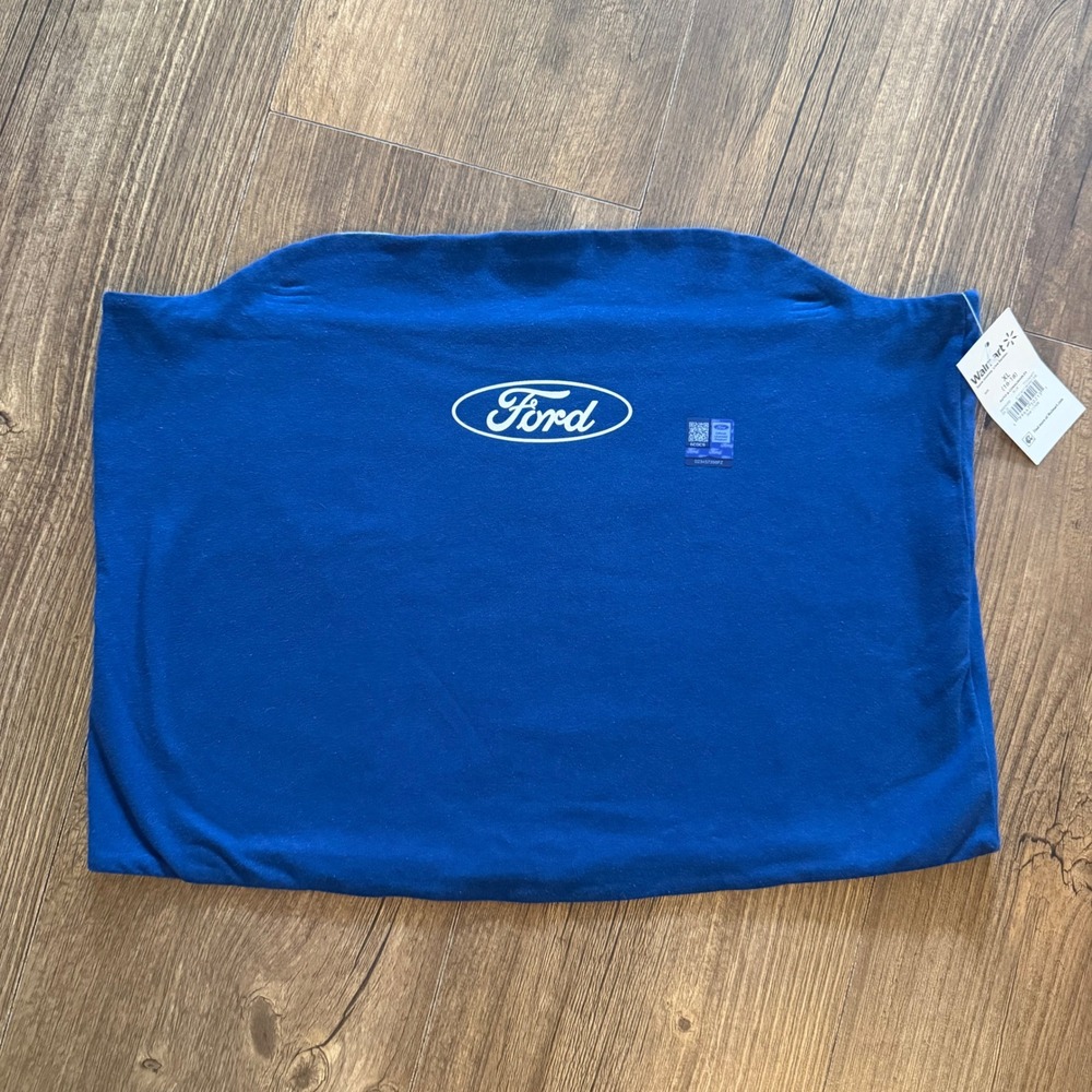 Ford Tube Top Women XL Blue Logo Strapless Paisley Lined Cotton Blend Car Girl